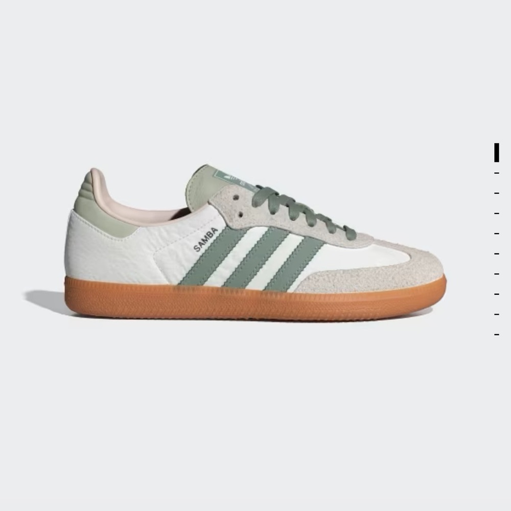 Adidas Samba White and Olive Sneakers